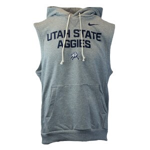 Men's Nike Utah State Aggie Bull Sleeveless Sweatshirt gray